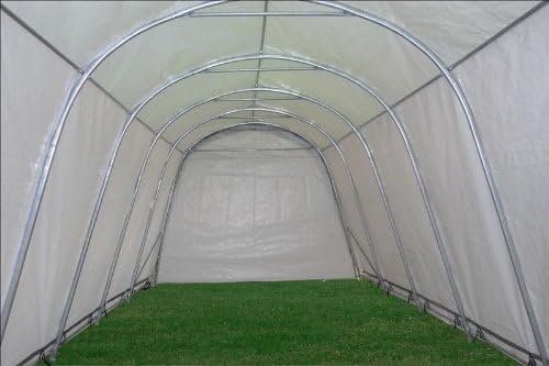 20'x12' Heavy Duty Carport with Zipper Doors – Galvanized Steel Frame & Waterproof PE Cover, UV-Resistant, Grey Portable Garage Canopy Shelter (20'x12')