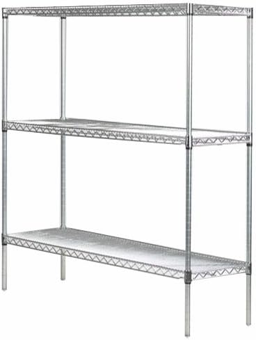 Omega 24" Deep x 60" Wide x 96" High 3 Tier Chrome Starter Shelving Unit