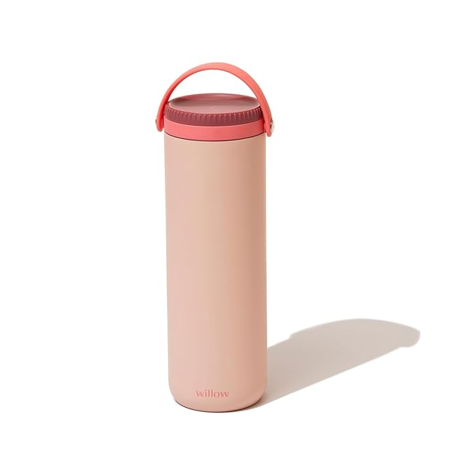 Willow - Portable Breastmilk Cooler - Keeps Breast Milk Cold for 24 Hours - Stainless Steel - Insulated - Reuseable - Breastfeeding Essentials - Storage Container w/Gel Ice Pack - Pink - 16oz