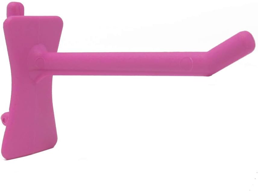PegPro® 2" Hooks Kit for Standard “Wood Fiber” pegboard – Durable Plastic Pegboard Hooks - for Garage, Kitchen, Craft Room, and More (2" Hook - 24 Pack, Pink)
