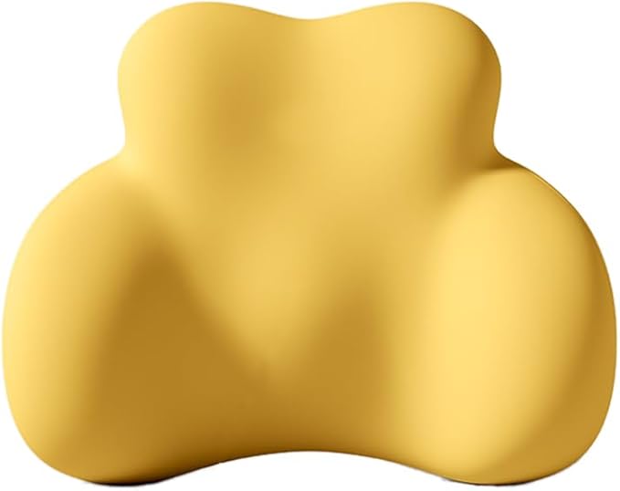 Car Lumbar Support Pillow for Alfa Romeo Giulia EV Sedan 2025 Memory Foam Back Support Cushion Breathable Car Seat Lumbar Pad Accessories,Yellow