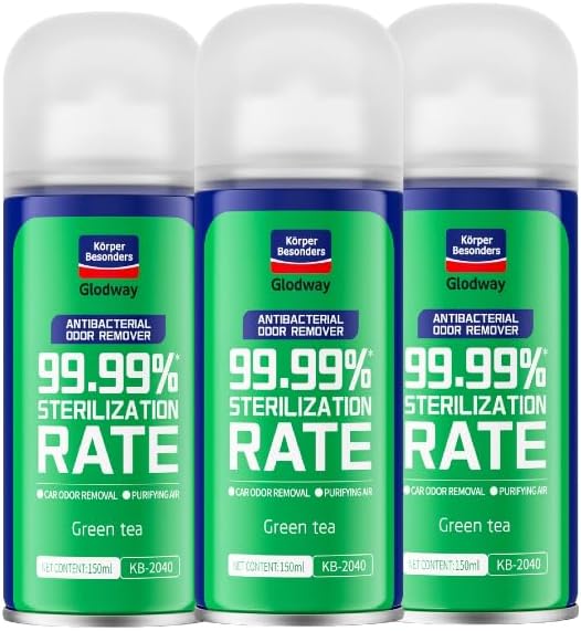 Glodway Whole Car Air Refresher Spray,Odor Eliminator Eliminates Strong Vehicle Odors,Green Tea Scent-6 Ounce Spray Bottle (Plack of 3)