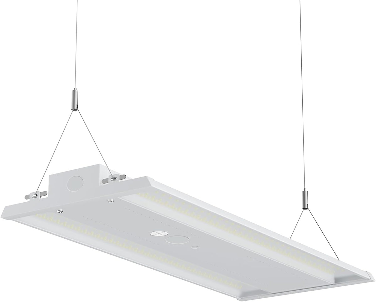 LED Linear High Bay Light, 130W 19500LM High Bay LED Shop Lights, 120-277V, 5000K, 0-10V Dimmable LED Shop Light, Linear High Bay Light for Warehouse Workshops, UL Complied.