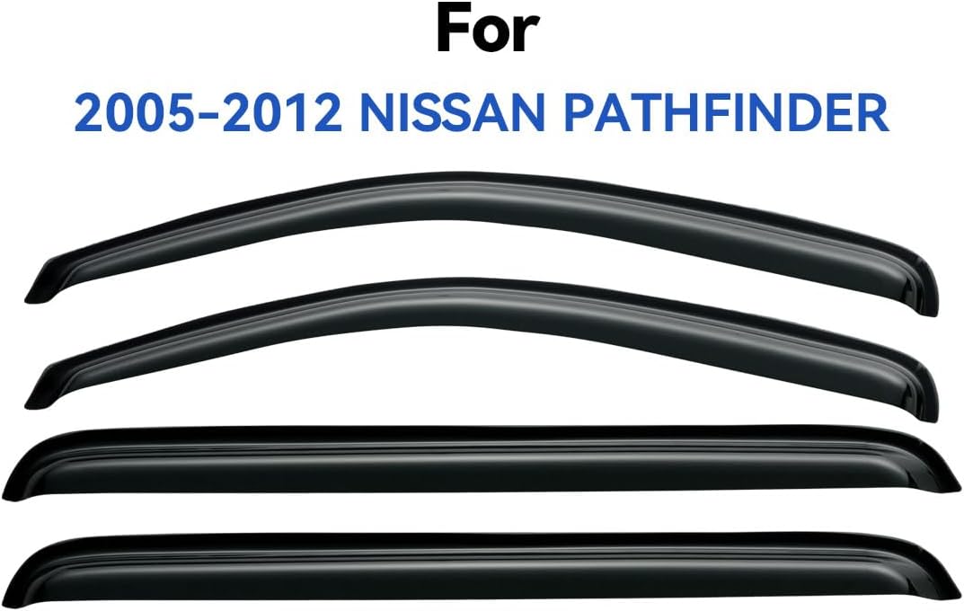 Window Visors Rain Guards Shield for 2005-2012 Nissan Pathfinder, Out-Channel Window Vent Wind Deflectors Visors Shades for 05-12 Nissan Pathfinder