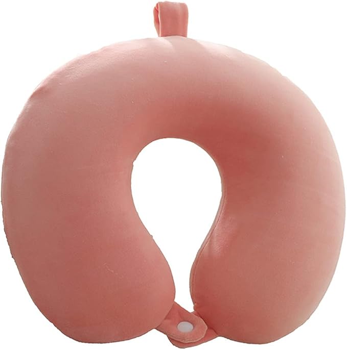 Travel Pillow - Memory Foam Neck Pillow Support Pillow,Luxury Compact & Lightweight Quick Pack for Camping,Sleeping Rest Cushion (Pink)