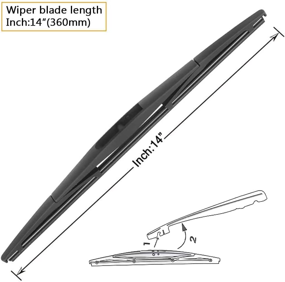 AUTOBOO 26"+20" Windshield Wipers with 14" Rear Wiper Blade Sets Replacement for Acura MDX 2014-2020 -Original Factory Quality (Pack of 3)