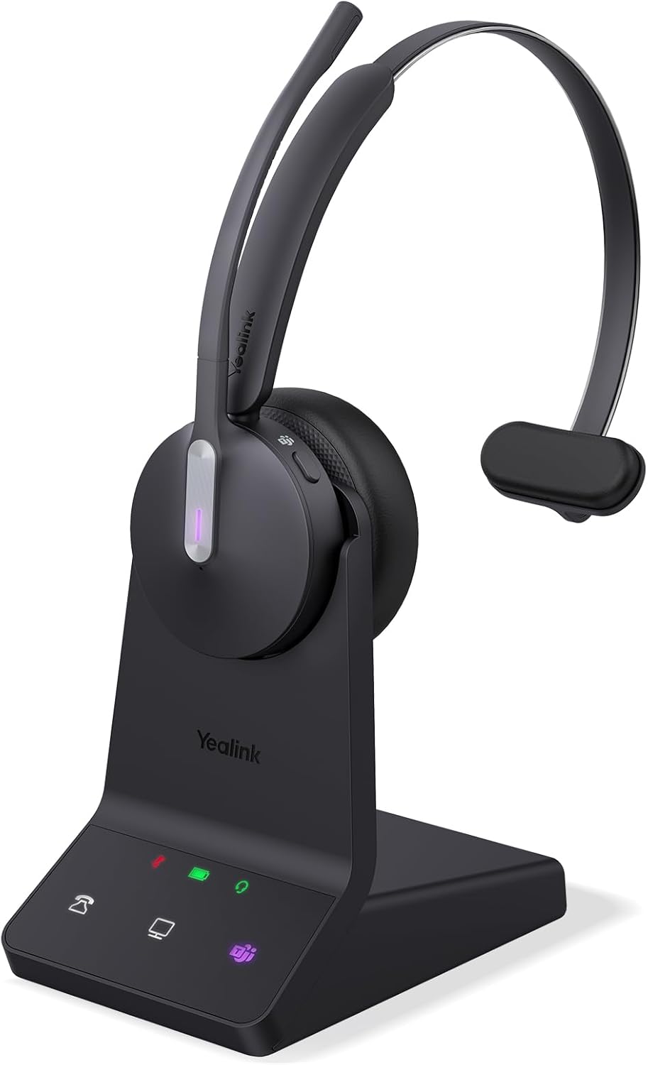 Yealink WH64 Mono Teams Wireless Headset, DECT & Bluetooth Dual-Mode 606 ft Range Headphones with 3X Mic, 26 Talk Time, Office Work Headset for Desk IP Phone, PC,Cell Phone