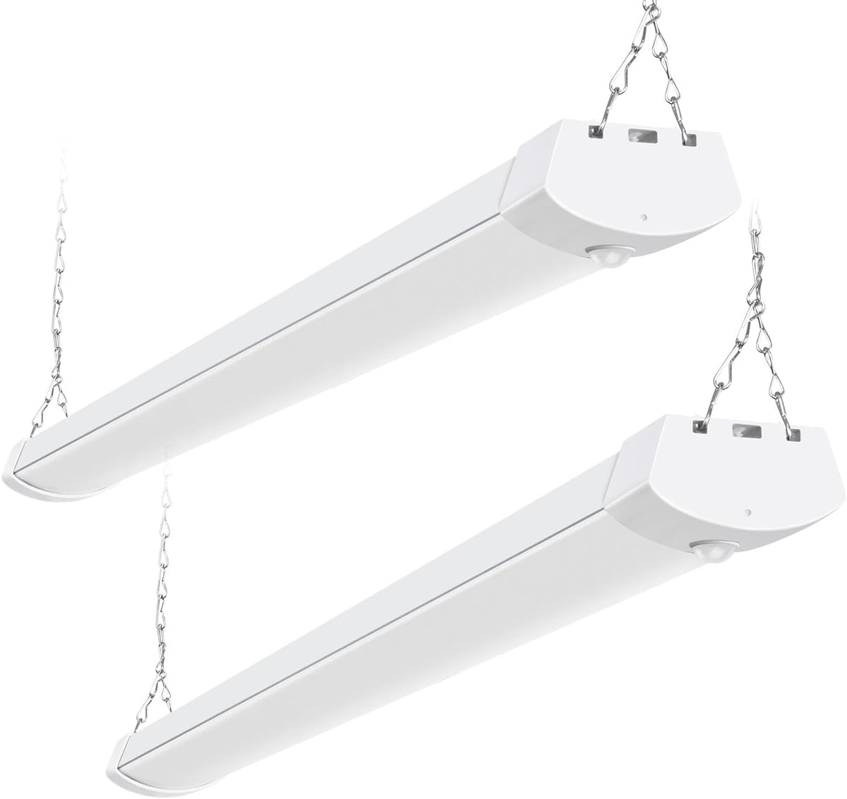 hykolity Pir Sensor 4FT 120W LED Shop Light, 12000lm(370w Equivalent), 5000K Daylight, Motion Activated, Hanging or FlushMount, with Power Cord, for Garages, Workshops, ETL, 2 Pack