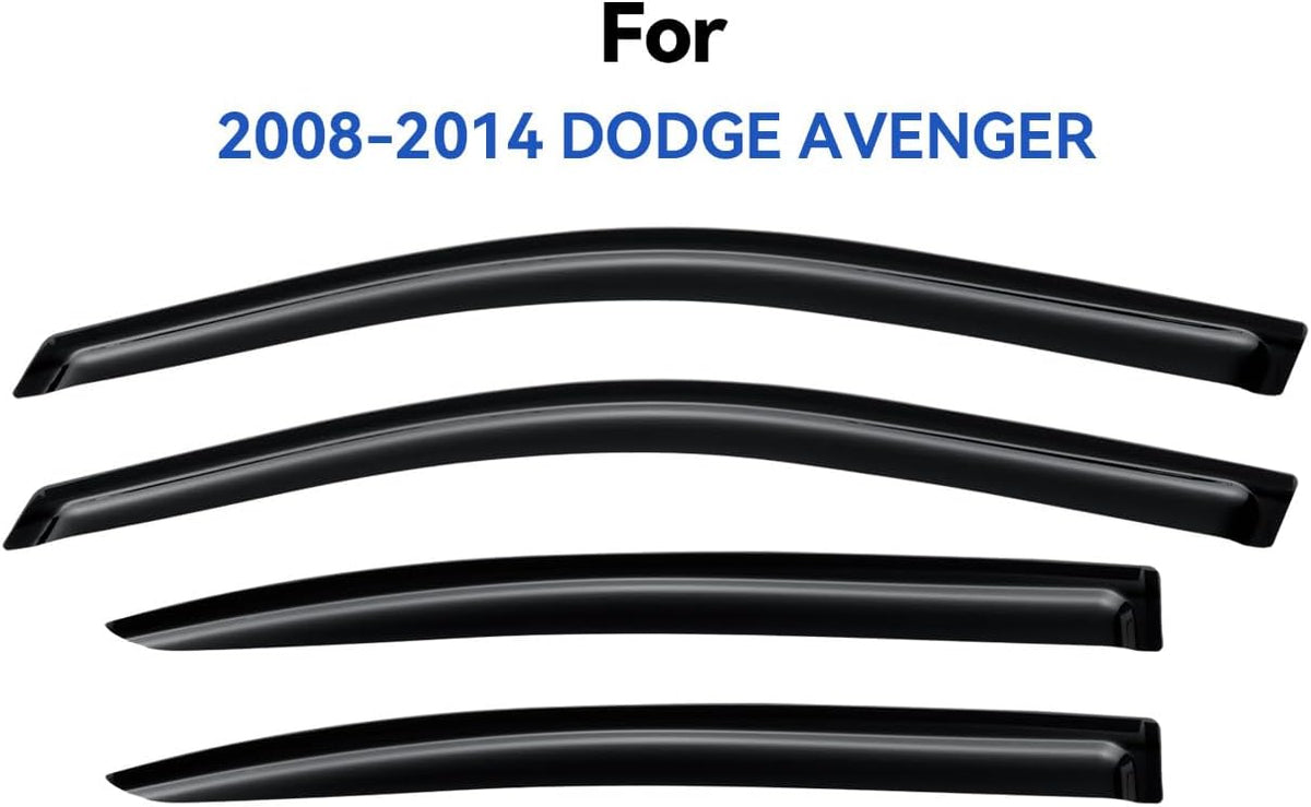 Window Visors Rain Guards Shield for 2008-2014 Dodge Avenger, Out-Channel Window Vent Wind Deflectors Visors Shades for 08-14 Dodge Avenger