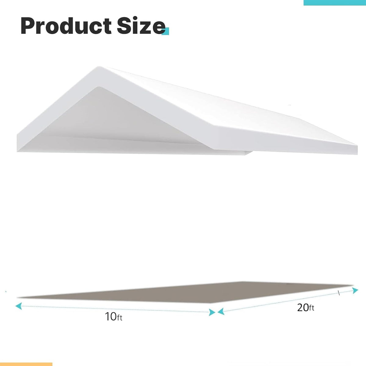Upgraded Carport Replacement Canopy Cover for 10’ x 20‘ Car Tent Top Garage Shelter Cover Tarp with Ball Bungees (Only Top Cover, Frame Not Include) White