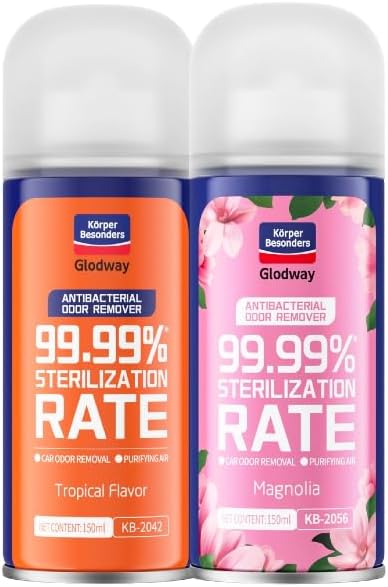 Glodway Whole Car Air Refresher Spray,Odor Eliminator Eliminates Strong Vehicle Odors,Magnolia Scent + Tropical Flavor Scent-6 Ounce Spray Bottle (Plack of 2)