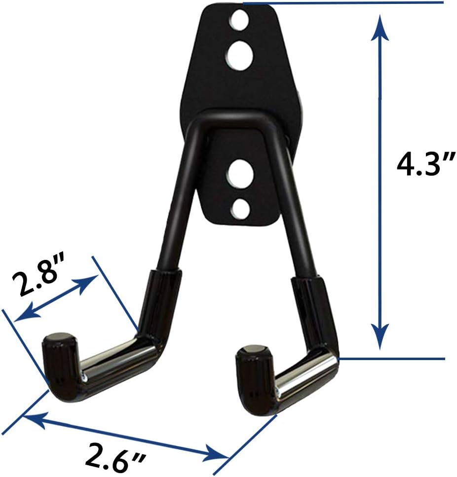 Garage Storage Utility Hooks，Garage Garden Tool Organizer，Steel Wall Mount Hooks, Garden Small U Hooks (6 Pack-Black)