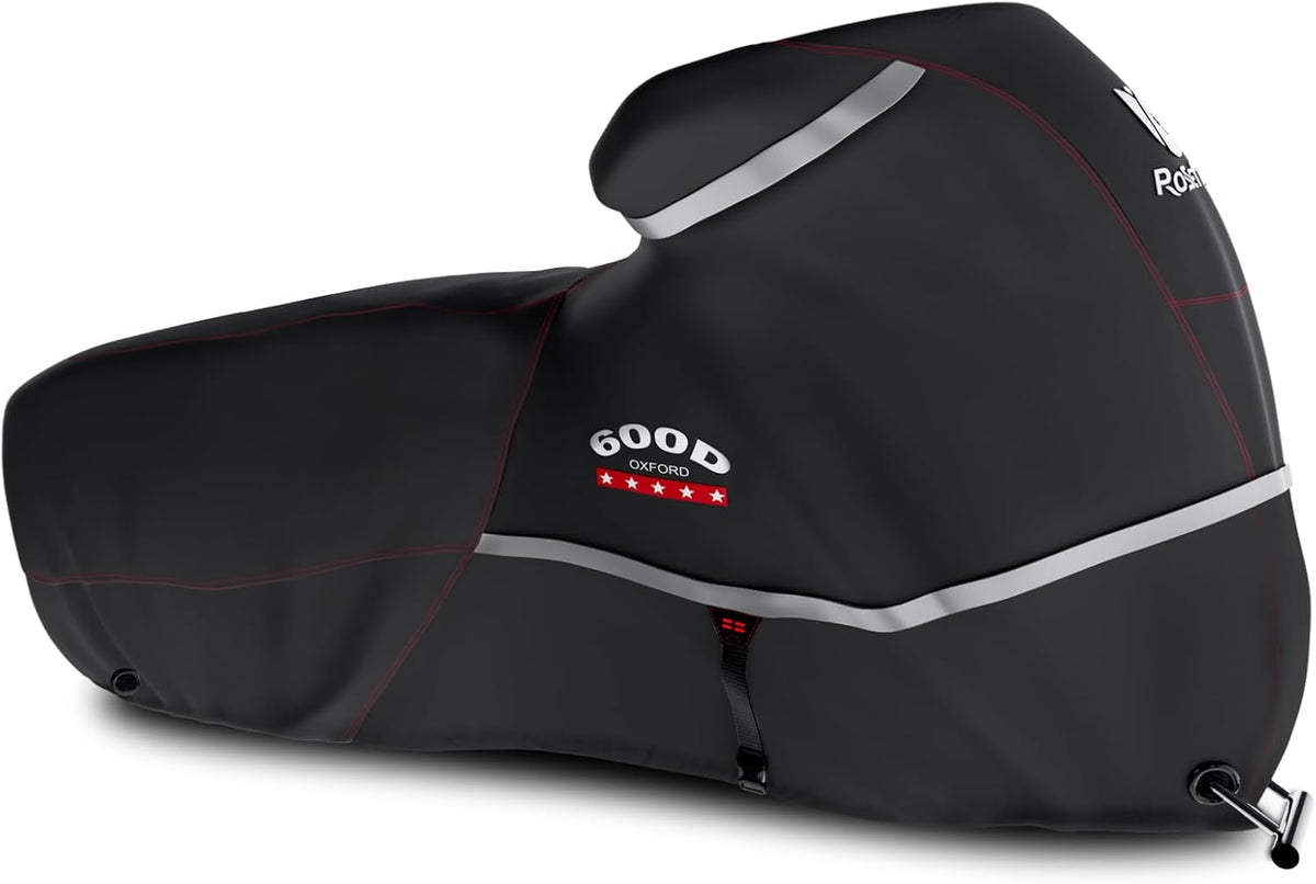 Rosefray Motorcycle Cover 600D Waterproof for Touring Models Harley Davidson Nightster,Sportster, Fat Boy Indoor & Outdoor Storage Black