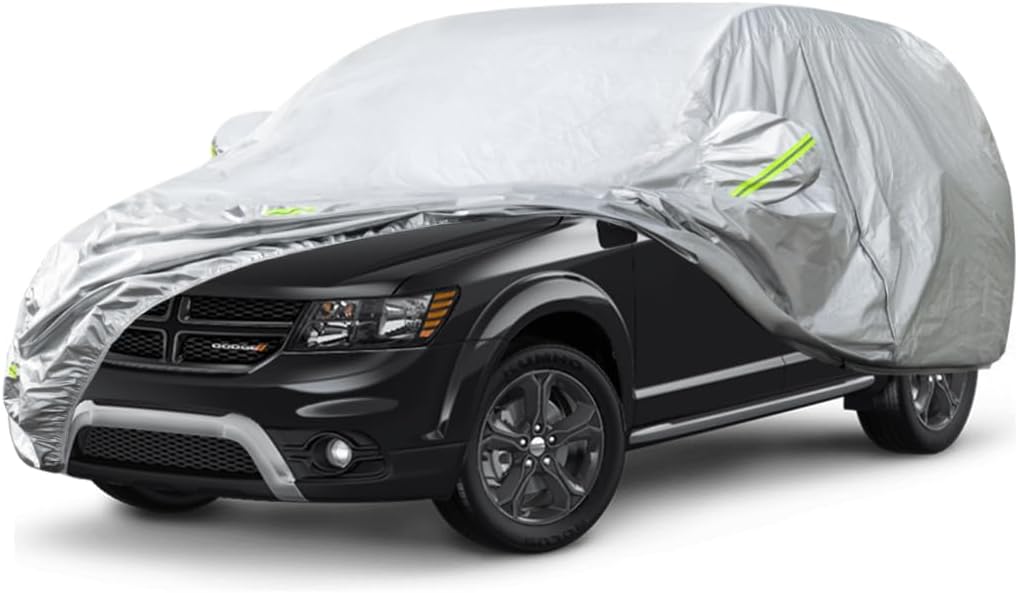 KouKou Oxford Waterproof SUV Car Cover Suitable for Dodge Journey from 2008 to 2011, Windproof All Weather Waterproof Outdoor Cover Sun Rain UV Dust Snow Protection.