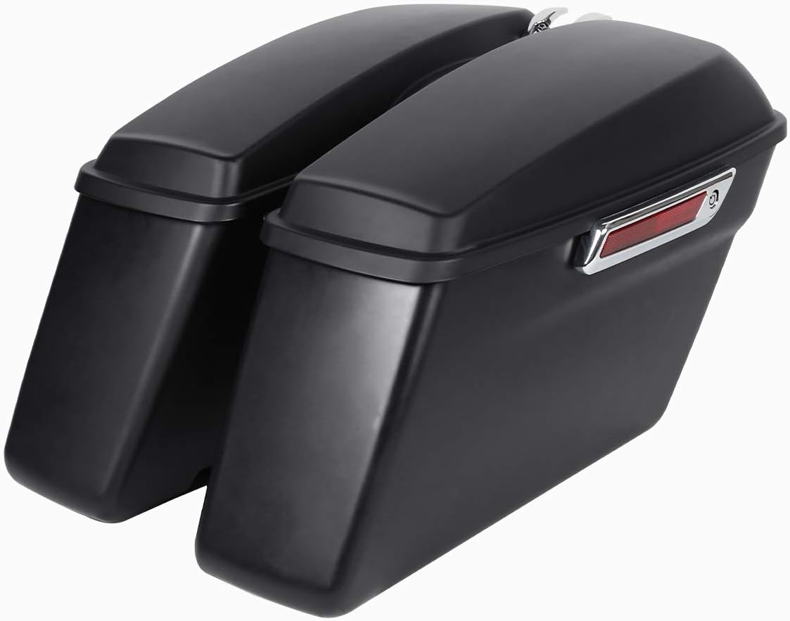 XFMT Motorcycle Hard Saddlebags Matte Black Saddle Bags Trunk W/Latches For Harley Touring Road King Street Glide Road Glide Electra Glide Ultra Classic 2014-2024