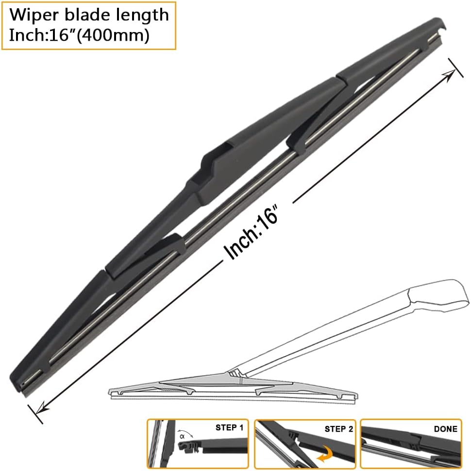 AUTOBOO 28"+20" Windshield Wipers with 16" Rear Wiper Blade Replacement for Toyota Sienna 2011-2017 2018 2019 2020 -Original Factory Quality (Pack of 3)