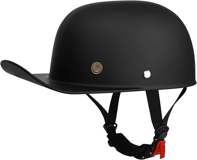 Adult Unisex Black Half Motorcycle Helmet, DOT Approved, for Chopper Moped Scooter Motorbike Electric