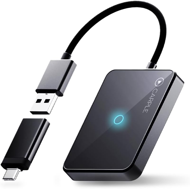 Wireless Carplay Adapter with Web App and OTA Updates, Convert Wired to Wireless CarPlay for Seamless Connectivity, Easy Installation in Any Vehicle, USB&USB-C/Type-C, Stable & No Delay