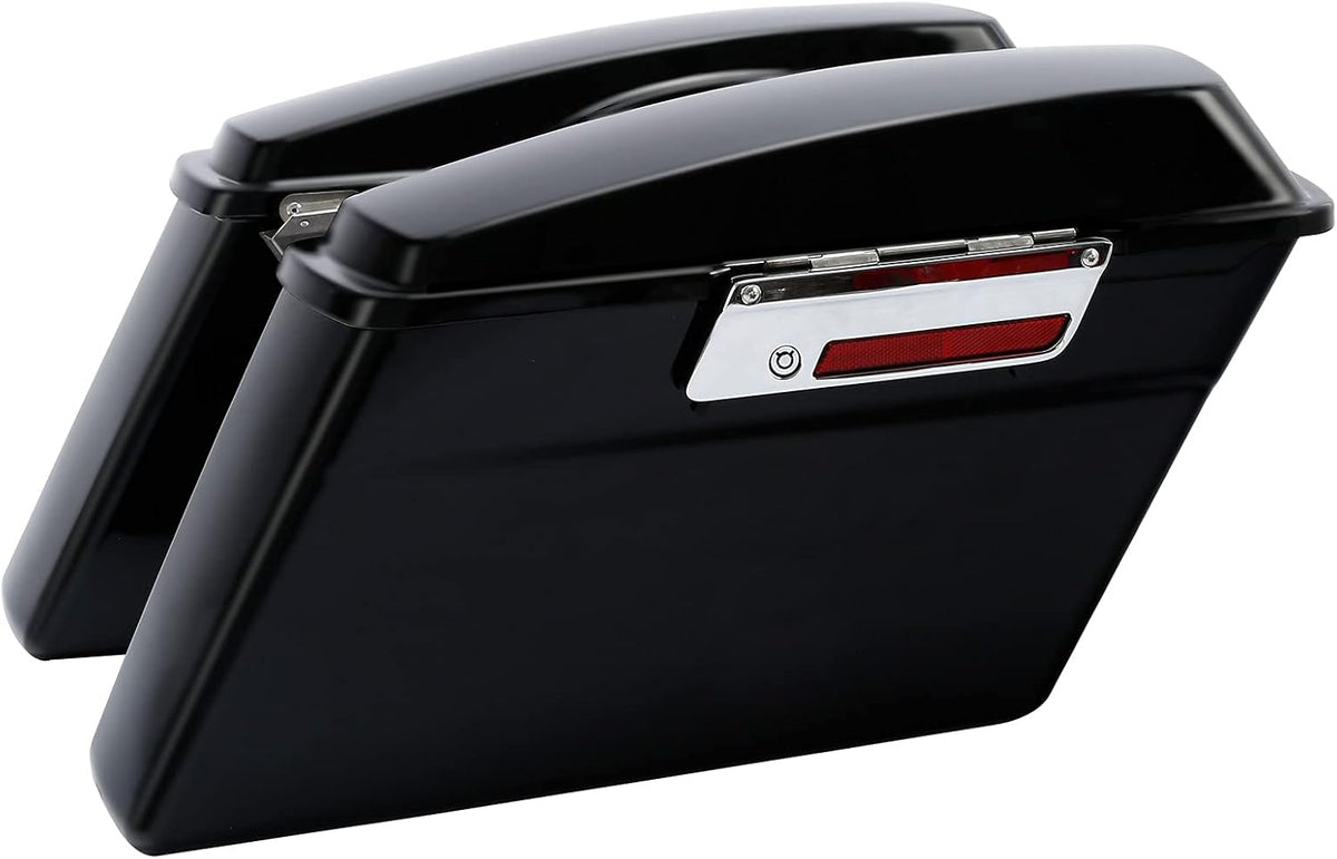 XFMT Matte Black Hard Saddlebags Saddle Bags Trunk W/Chrome Conversion Brackets For Harley Softail Heritage Classic Deluxe 1984-2017