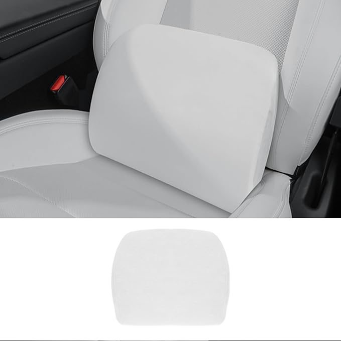 Memory Foam Lumbar Support Pillow for Tesla Model 3 Model Y Model S/X Cybertruck Model 3 Hidden Model Y Juniper Accessories - Mid/Lower Back Support Cushion for Car Seat (White)