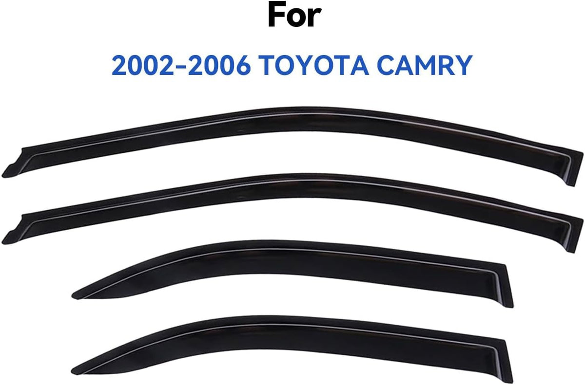 Window Visors Rain Guards Shield for 2002-2006 Toyota Camry, Out-Channel Window Vent Wind Deflectors Visors Shades for 02-06 Camry
