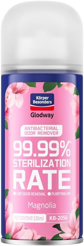 Glodway Whole Car Air Refresher,Odor Eliminator Remover Spray For Car,Magnolia Strong Freshener With Odour Eliminator Technology,Long-Lasting Scent,6 Ounce(Pack of 1)