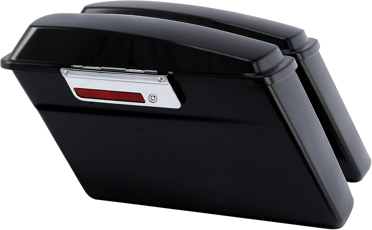 XFMT Matte Black Hard Saddlebags Saddle Bags Trunk W/Chrome Conversion Brackets For Harley Softail Heritage Classic Deluxe 1984-2017