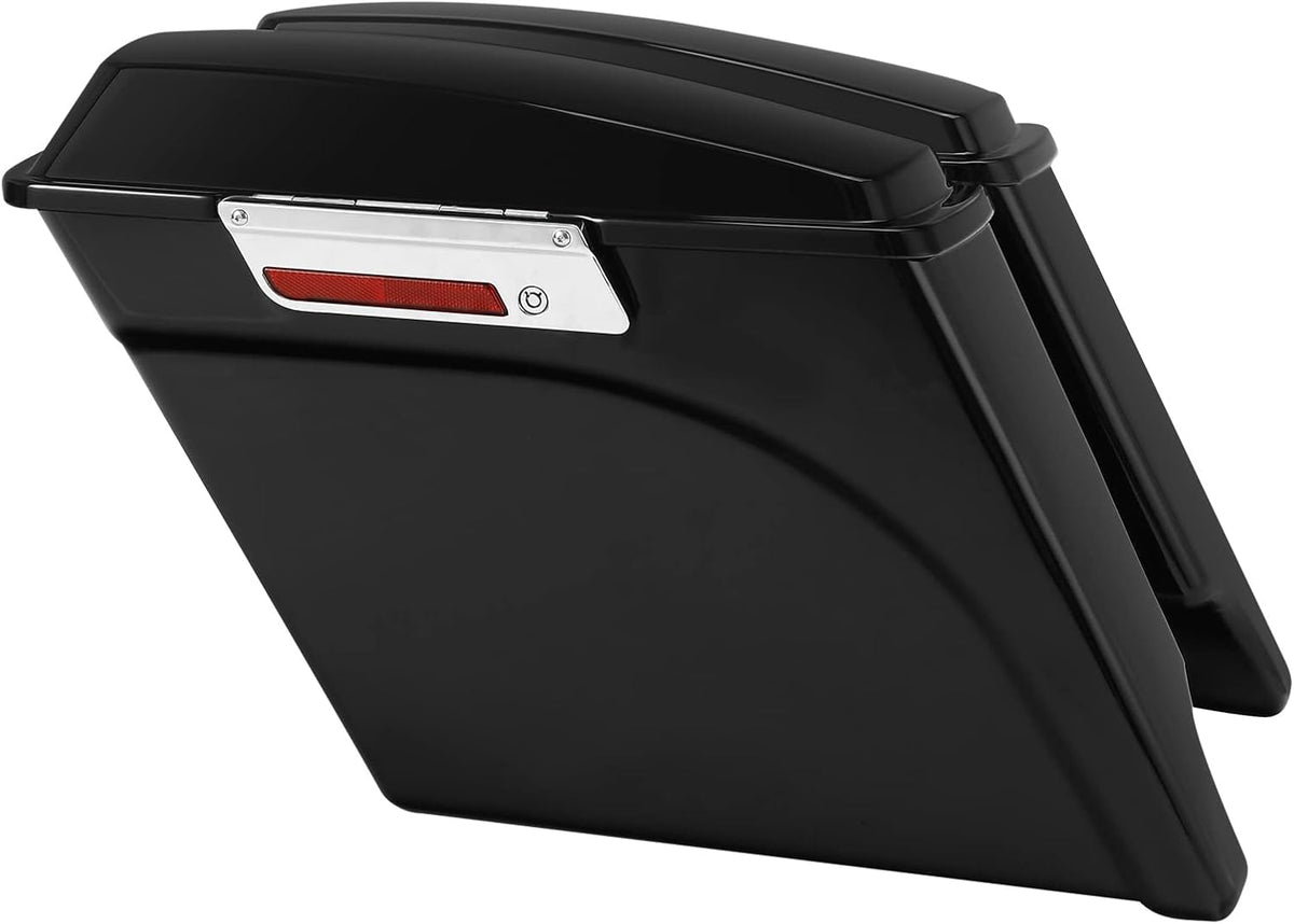 XFMT Motorcycle Stretched Saddlebags 5" Extended Hard Saddle Bags For Harley Touring Road King Street Glide Road Glide Electra Glide Ultra Classic 1993-2013