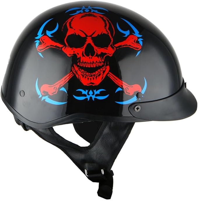1Storm Motorcycle Half Face Helmet Mopeds Scooter Pilot with Retractable Inner Smoked Visor