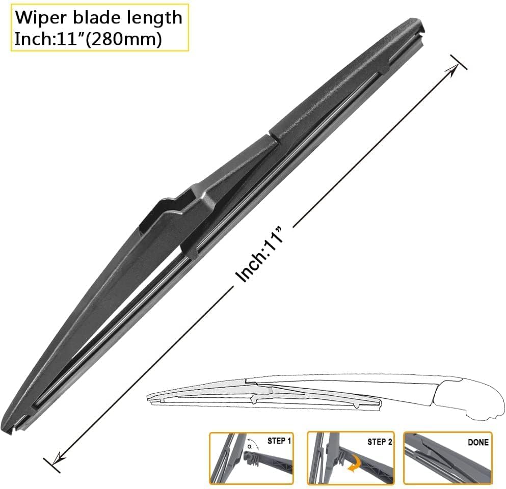 AUTOBOO 24"+20" Windshield Wipers with 11" Rear Wiper Blade Replacement for Kia Sorento 2011 2012 2013 2014 2015, 2010-2019 Kia Soul Soul EV-Original Factory Quality (Pack of 3)