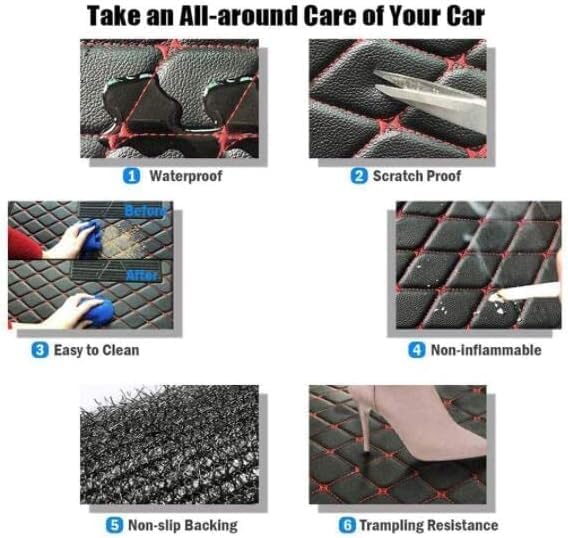 Custom Car Floor Mat Compatible with 97% Car Models Luxury Leather All Weather Waterproof Anti-Skid Full Coverage Car Mats (Beige)