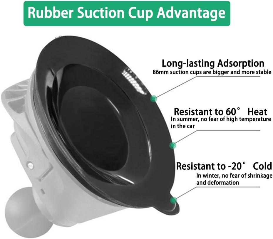 Strg Phone Mount with Twist-Lock Suction Cup Base, Universal Phone Holder for Car Truck Vehicle Windshields Window and More Smooth Surface
