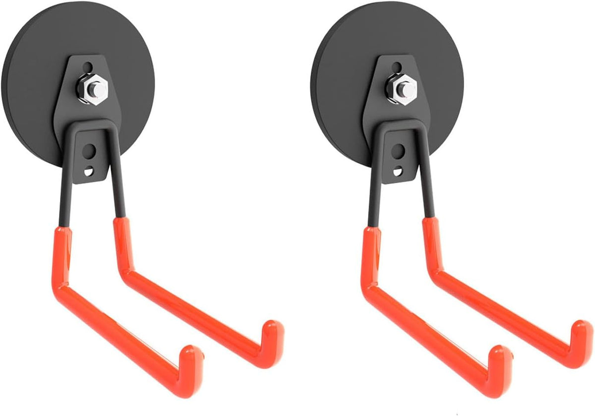 Heavy Duty Large Magnetic Hooks, Strong Magnet Hooks for Garden Tools,Hose,Straps,Steel Pegboard,Workshop,Anti-Scratch EV Charger Holder,Magnetic Cable and Tool Holder(2 Pack)
