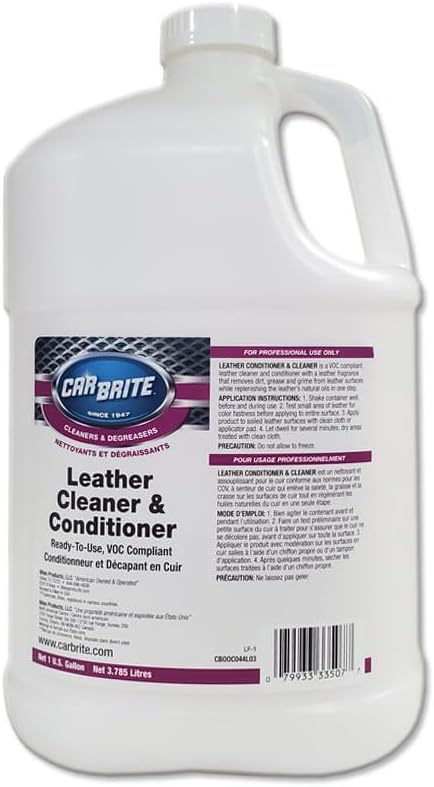 CAR C044L03, Car Brite Leather Cleaner and Conditioner, Gallon