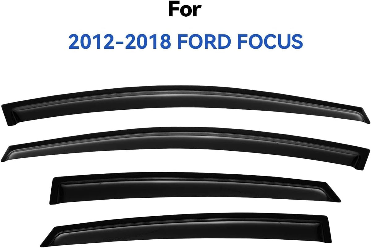 Window Visors Rain Guards Shield for 2012-2018 Ford Focus Sedan, Out-Channel Window Vent Wind Deflectors Visors Shades for 12-18 Focus (Not for Focus RS & ST)