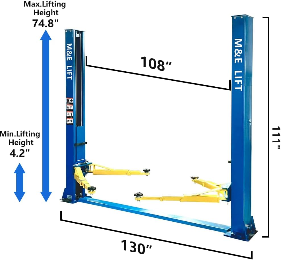 9000lbs 2 Post Car Lift Two/2 Post Lift Car Lift Automotive Lift for Repair Shop (220v)