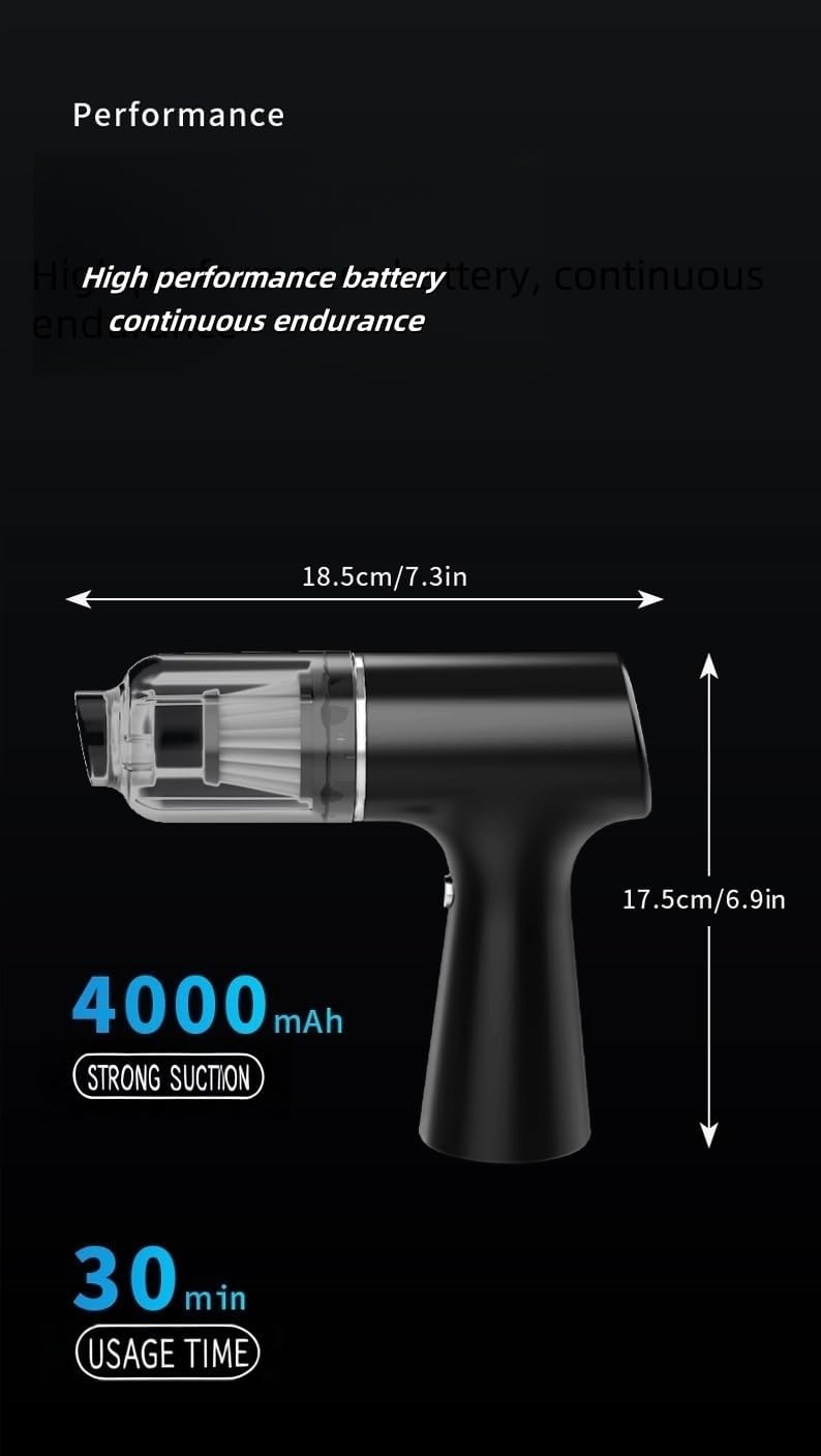 Car Vacuum Cleaner, Handheld Vacuum, Suction/Blowing/Filling 4-in-1, 4000PA/6000PA/12000PA, Large Capacity, Portable Rechargeable (12000PA)