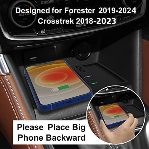 Wireless Charger for Subaru Forester 2024 2023 2019 2020 2021 2022,for Subaru Crosstrek Accessories 2018-2023,for Subaru Impreza 2017-2023 Center Console Organizer Wireless Charging