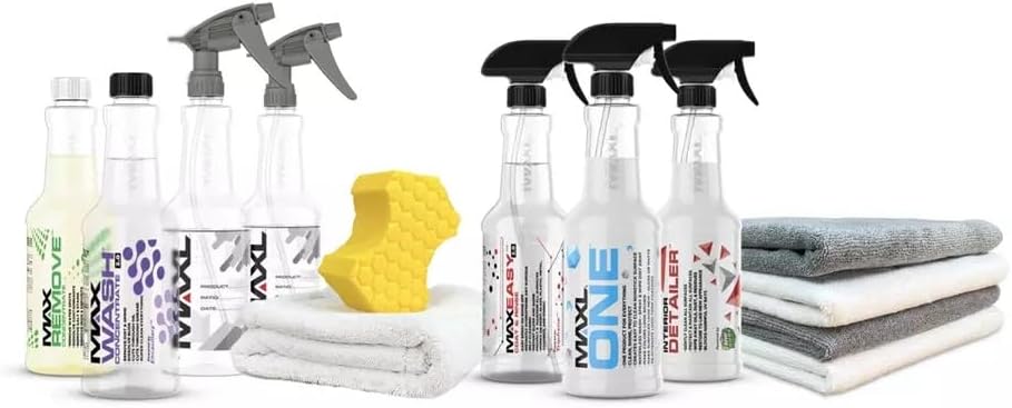 MAXL® Method Complete 9 Premium Auto Detailing Solution Bundle - All-in-One Car Detailing Kit for Deep Clean, Paint Protection, Instant Gloss, Spot-Free Drying, and Easy Rinse-Off Application