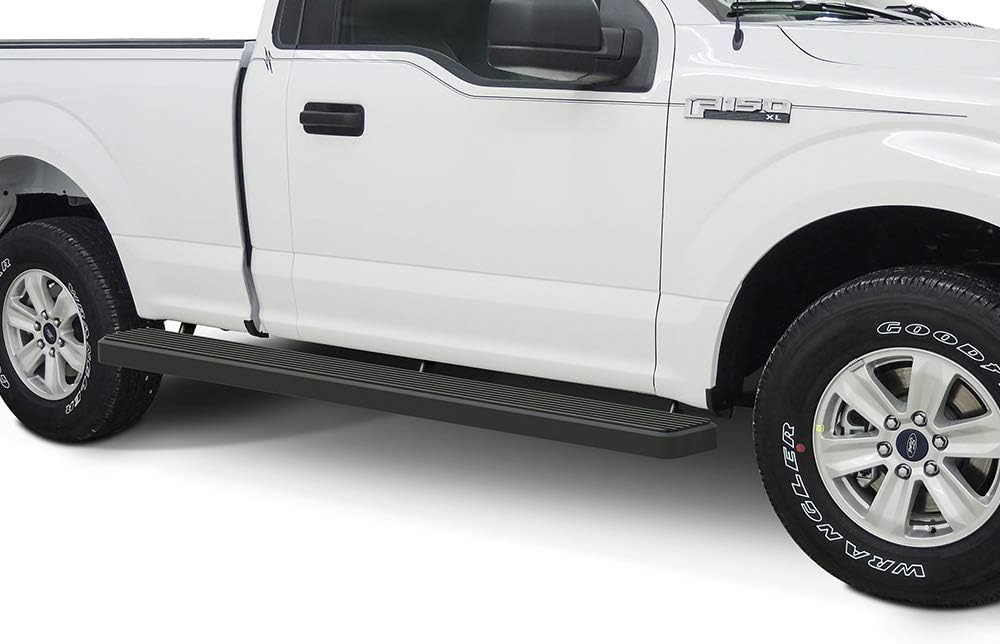 APS Running Boards 6-inch Black Compatible with Ford F150 2015-2025 Regular Cab & F-250 F-350 Super Duty 2017-2025 Stainless Steel (Nerf Bars Side Steps Side Bars)