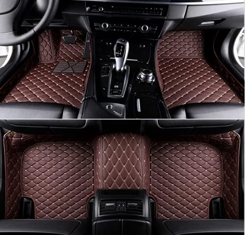Custom Making Car Floor Mats for 95% Sedan SUV Sports Car Full Coverage Cute Men Women Pads Protection Non-Slip Leather Floor Liners (Brown)