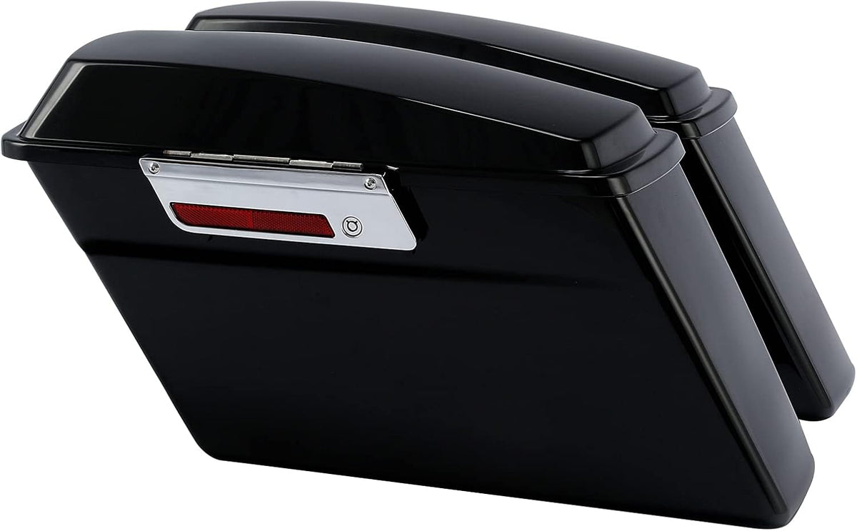 XFMT Motorcycle Vivid Black Hard Saddlebags Saddle Bags Trunk W/Lids & Latches For Harley Touring Road King Street Glide Road Glide Electra Glide 1994-2013