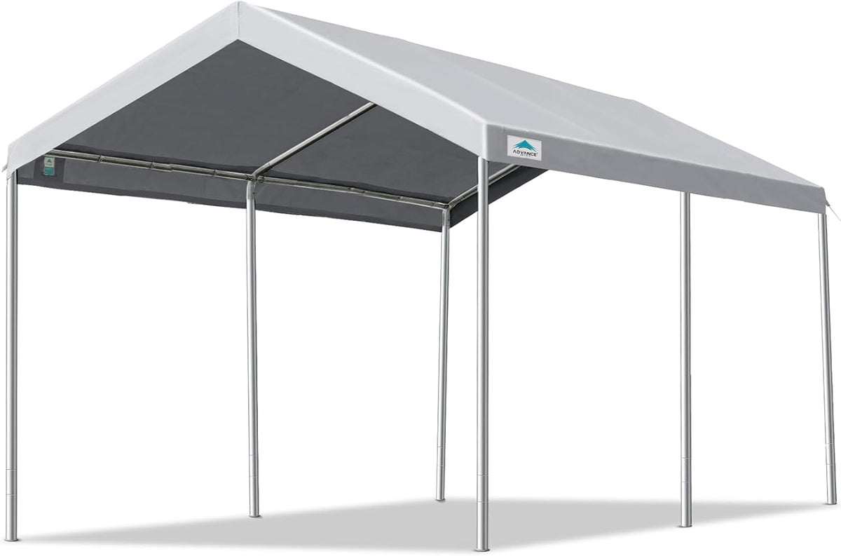 ADVANCE OUTDOOR Adjustable 10x15 ft Heavy Duty Carport Car Canopy Garage Boat Shelter Party Tent, Adjustable Height from 9.5 ft to 11 ft, Gray