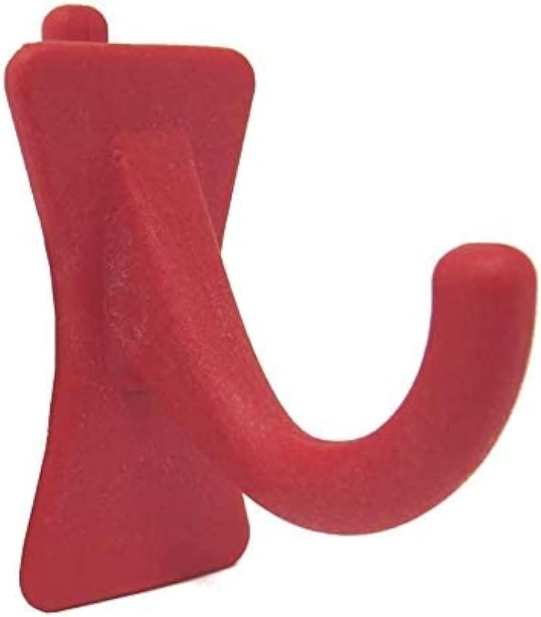 PegPro® J Hooks Kit for Standard “Wood Fiber” pegboard – Durable Plastic Pegboard Hooks - for Garage, Kitchen, Craft Room, and More (J Hook - 24 Pack, Red)