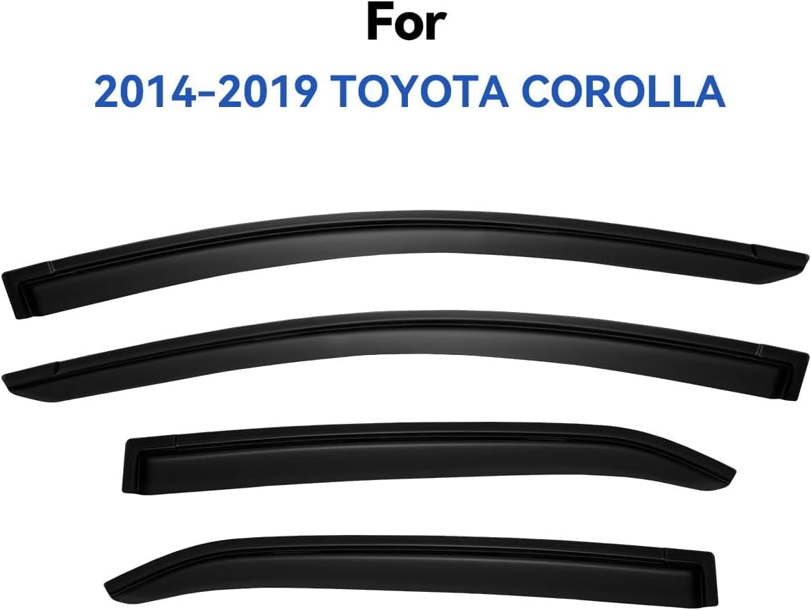 Window Visors Rain Guards for Toyota Corolla 2014-2019, Out-Channel Window Vent Wind Deflectors Visors Shades for 14-19 Corolla