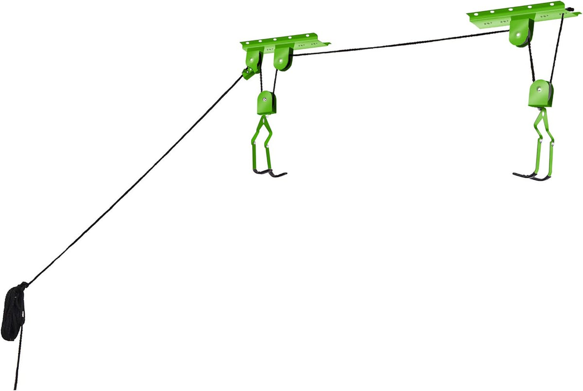 Bike Lane Products Bicycle Hoist 2-Pack Quality Garage Storage Bike Lift with 100 lb Capacity Even Works as Ladder Lift Premium Quality