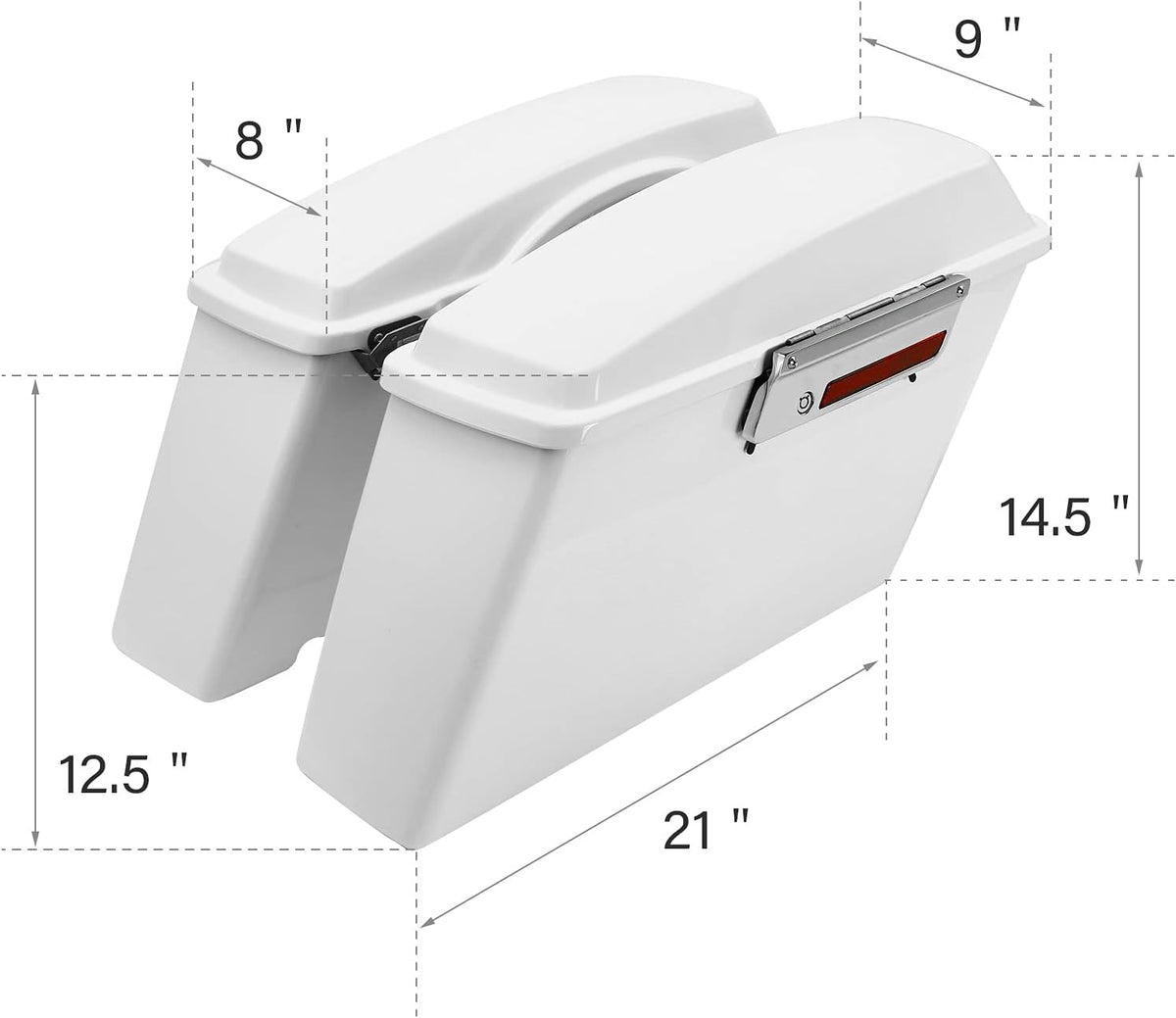XFMT White Hard Saddlebags Saddle Bags Trunk W/Chrome Conversion Brackets For Harley Softail Heritage Classic Deluxe 1984-2017