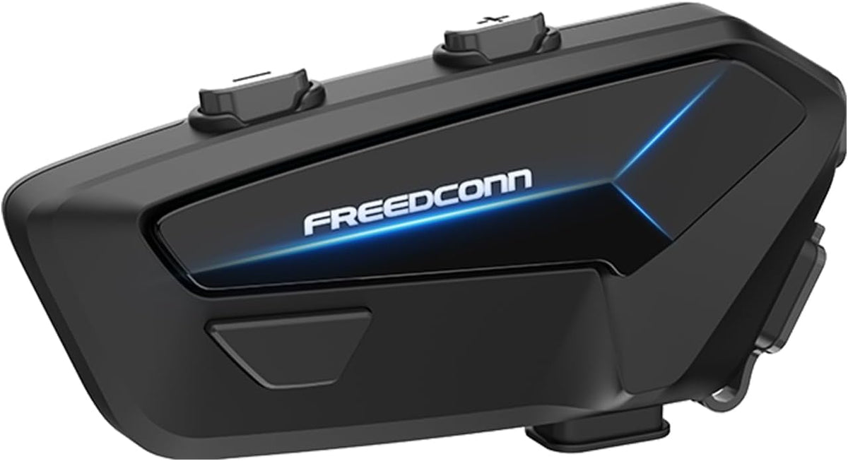 FreedConn FX Plus Motorcycle Helmet Bluetooth Headset, Auto-Join Mesh Network, 16 Riders Intercom Motorcycle Communication Systems with CVC and AI Noise Cancellation for Group Ride, 1 Pack