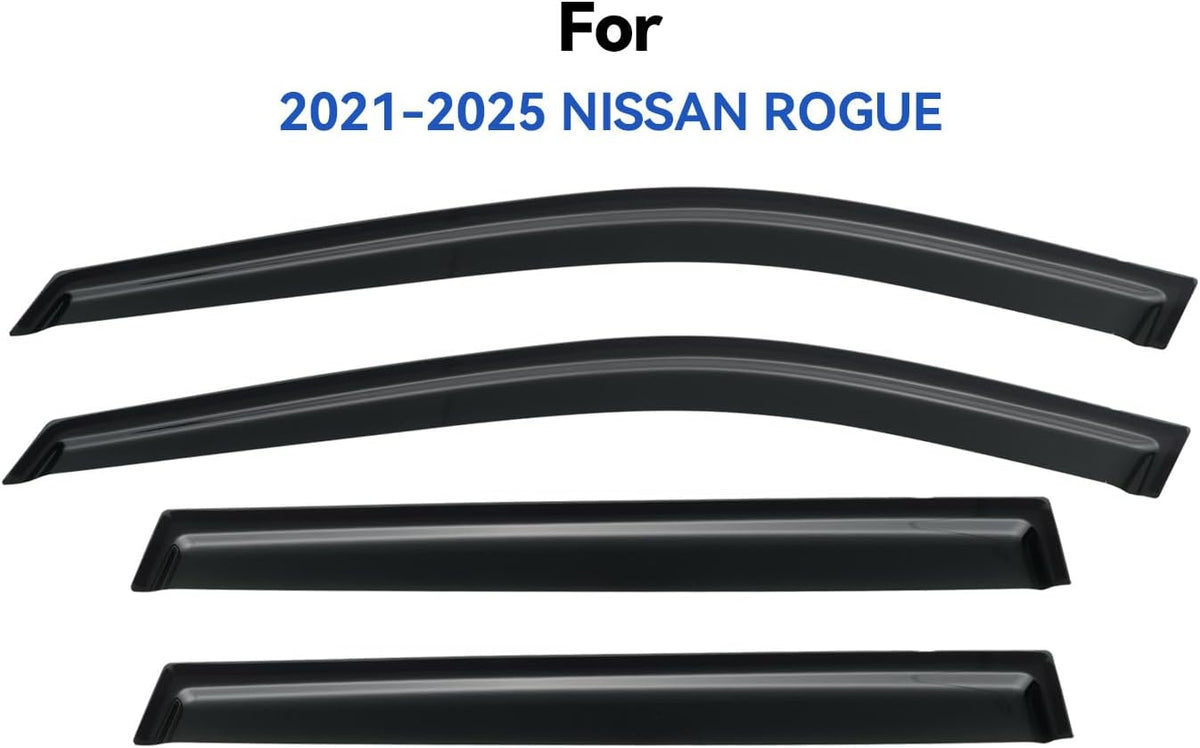 Window Visors Rain Guards for 2021-2025 Nissan Rogue, Out-Channel Window Vent Wind Deflectors Visors Shades for 21-25 Rogue (Not for Nissan Rogue Sport & Select)