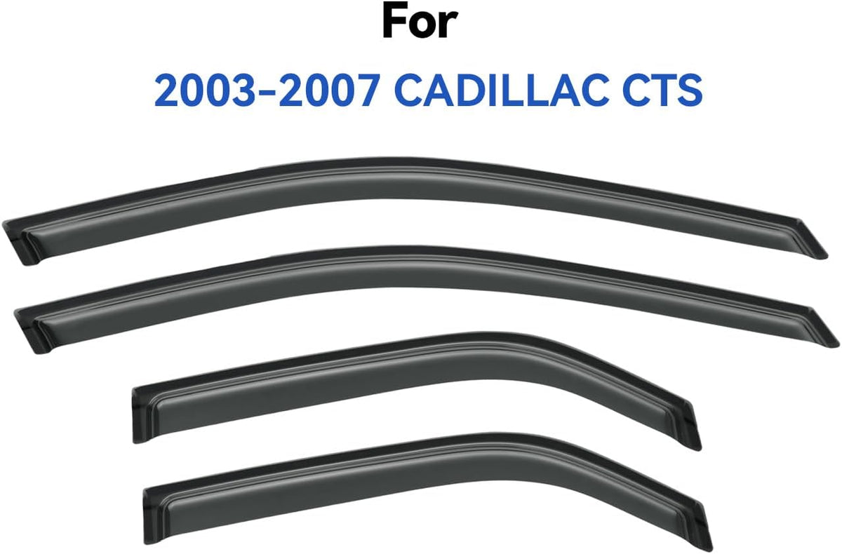 Window Visors Rain Guards Shield for 2003-2007 Cadillac CTS, Out-Channel Window Vent Wind Deflectors Visors Shades for 03-07 Cadillac CTS